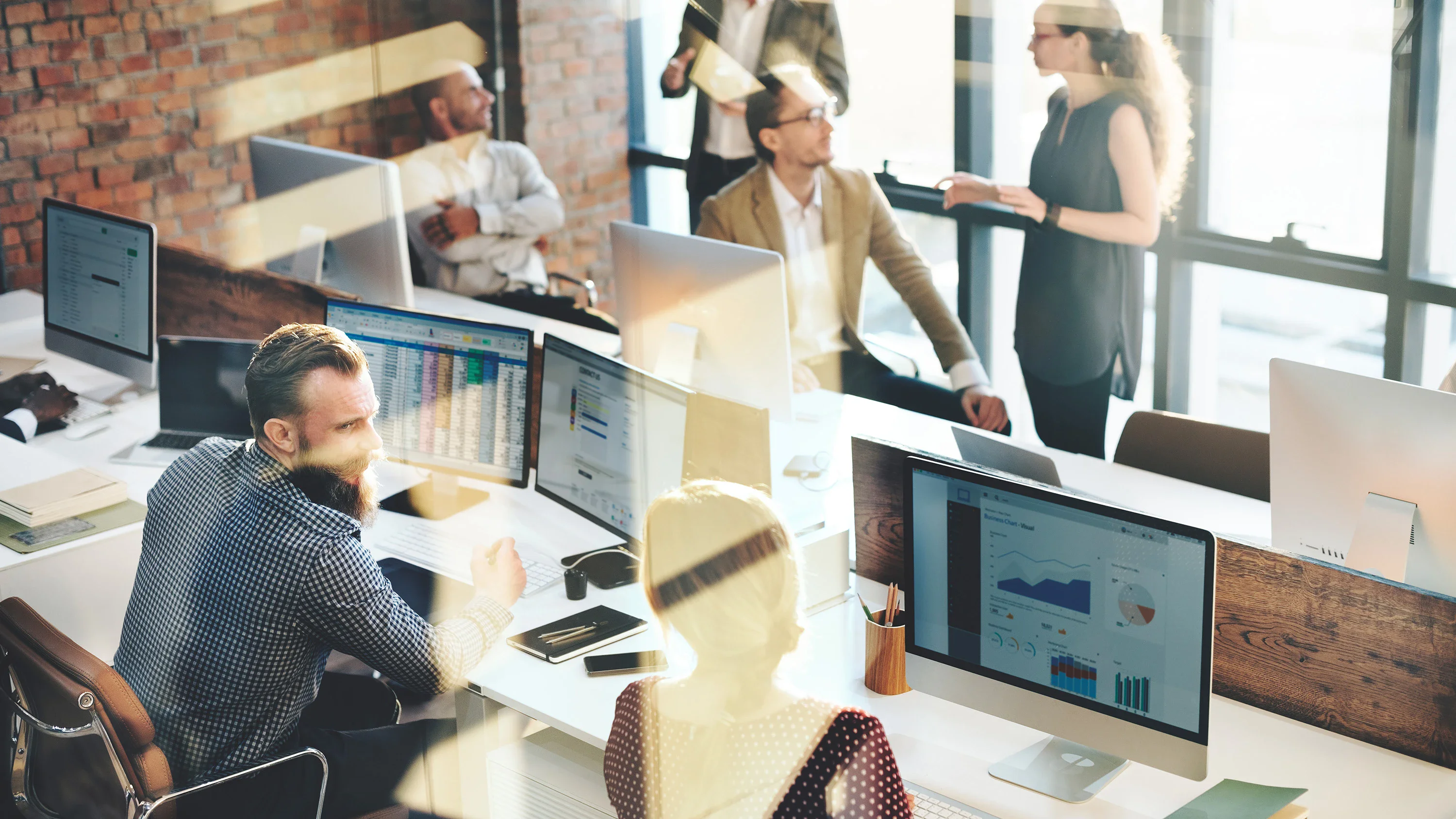 Menschen vor PC im Büro