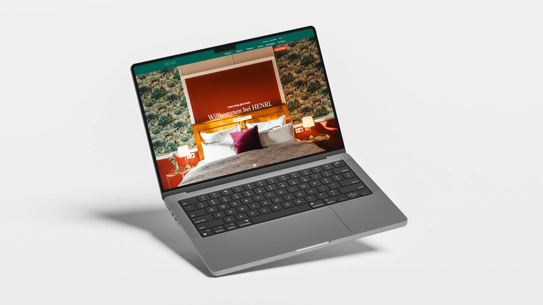 Laptop mit Henri Website