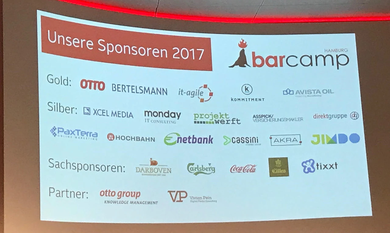 eine Logoliste aller Sponsoren vom Barcamp Hamburg 2017