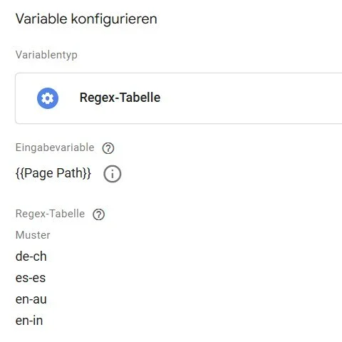 Regex Variable im GTM Regex Variable im GTM