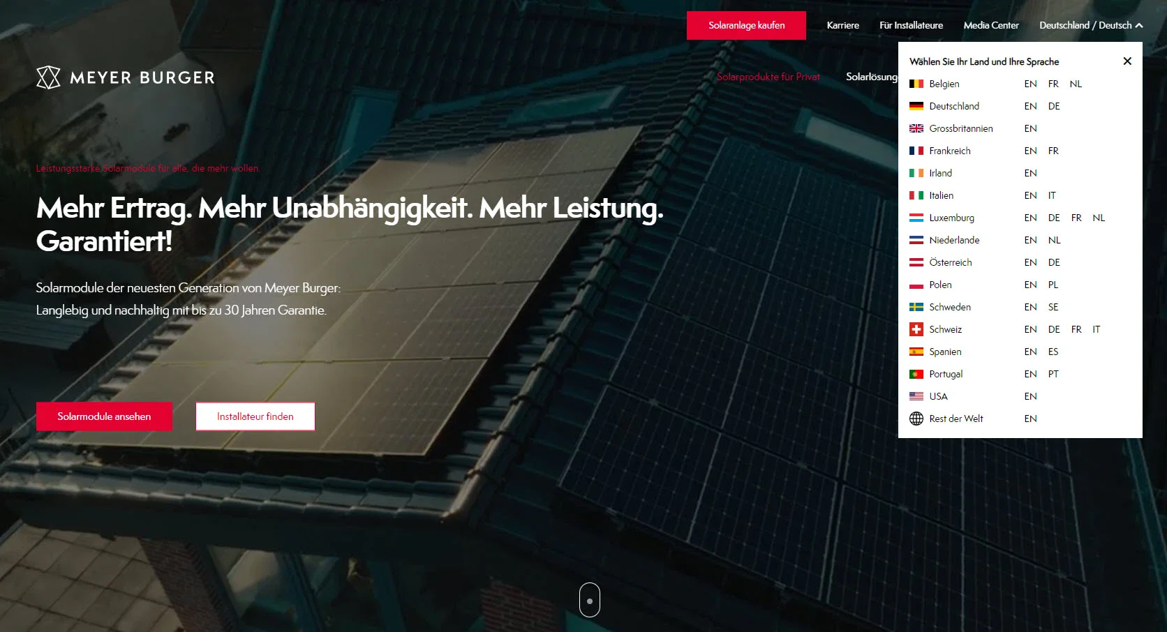 Screenshot einer Homepage mit Text und Multimedia-Software-Elementen.