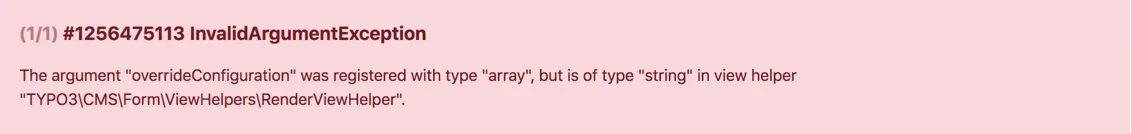 Invalid argument exception