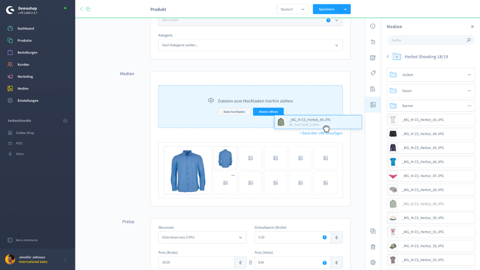 Shopware 6 Administrationsoberfläche Shopware 6 Administrationsoberfläche