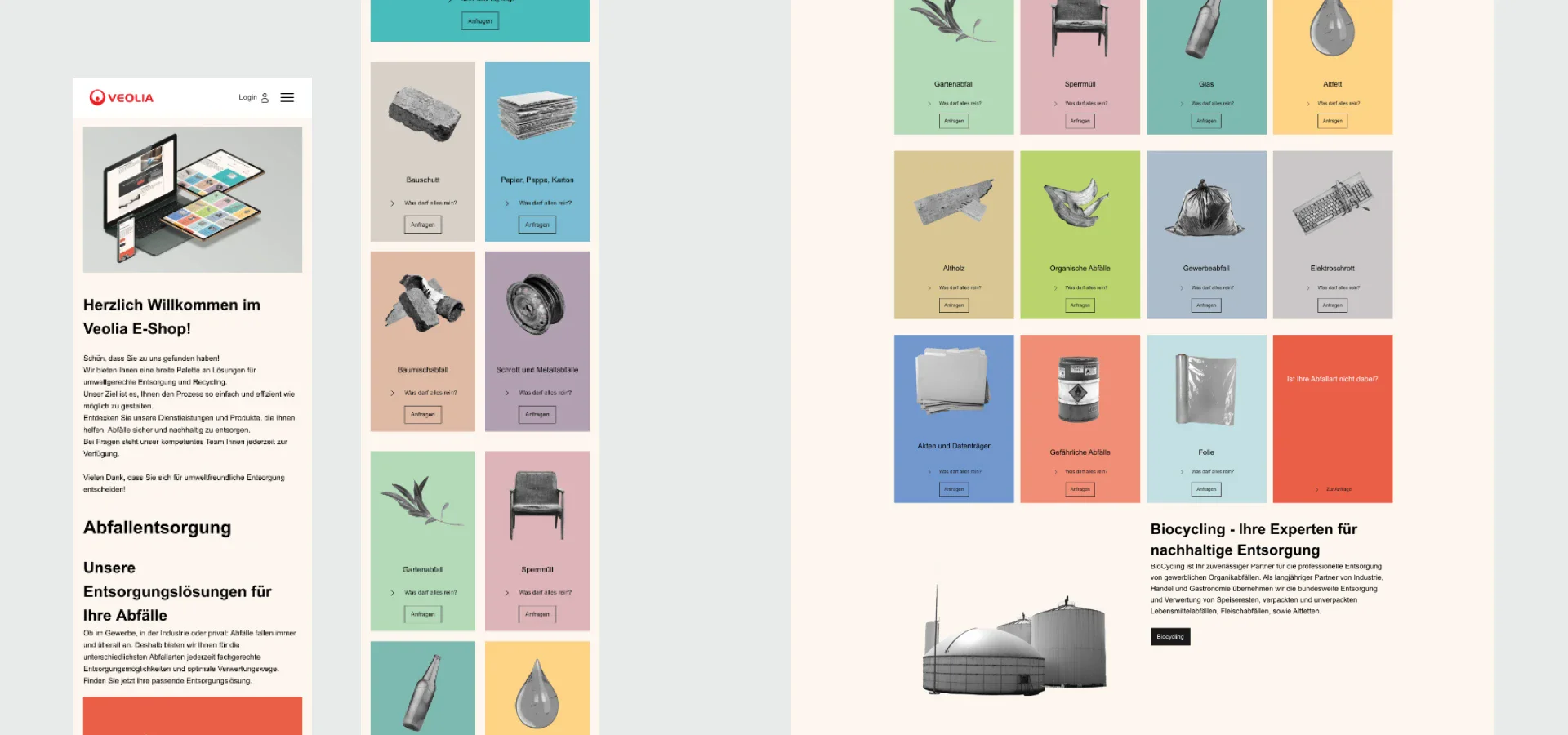 Screenshot einer Homepage mit Text und Multimedia-Software-Elementen.